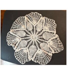 Vintage Hand-Crocheted Doily Lot – Lace Set of 4-Crochet Table Doilies